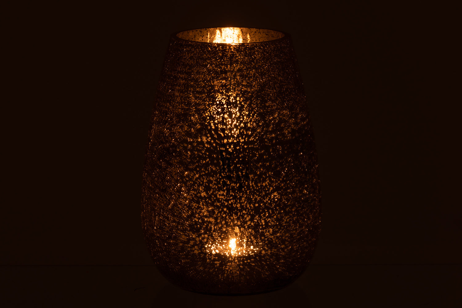 Orkaanlicht Eivormige Craquelure Glazen Grijs Groot