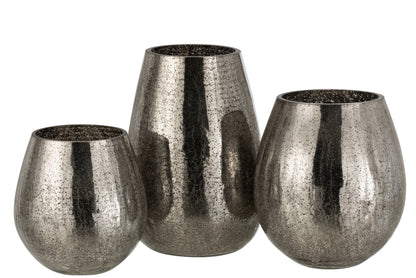 Orkaanlicht Eivormige Craquelure Glazen Grijs Groot