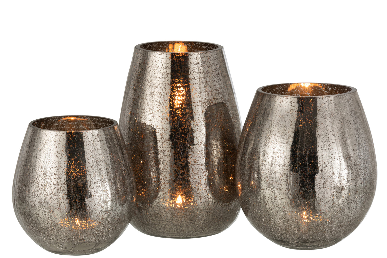 Orkaanlicht Eivormige Craquelure Glazen Grijs Groot