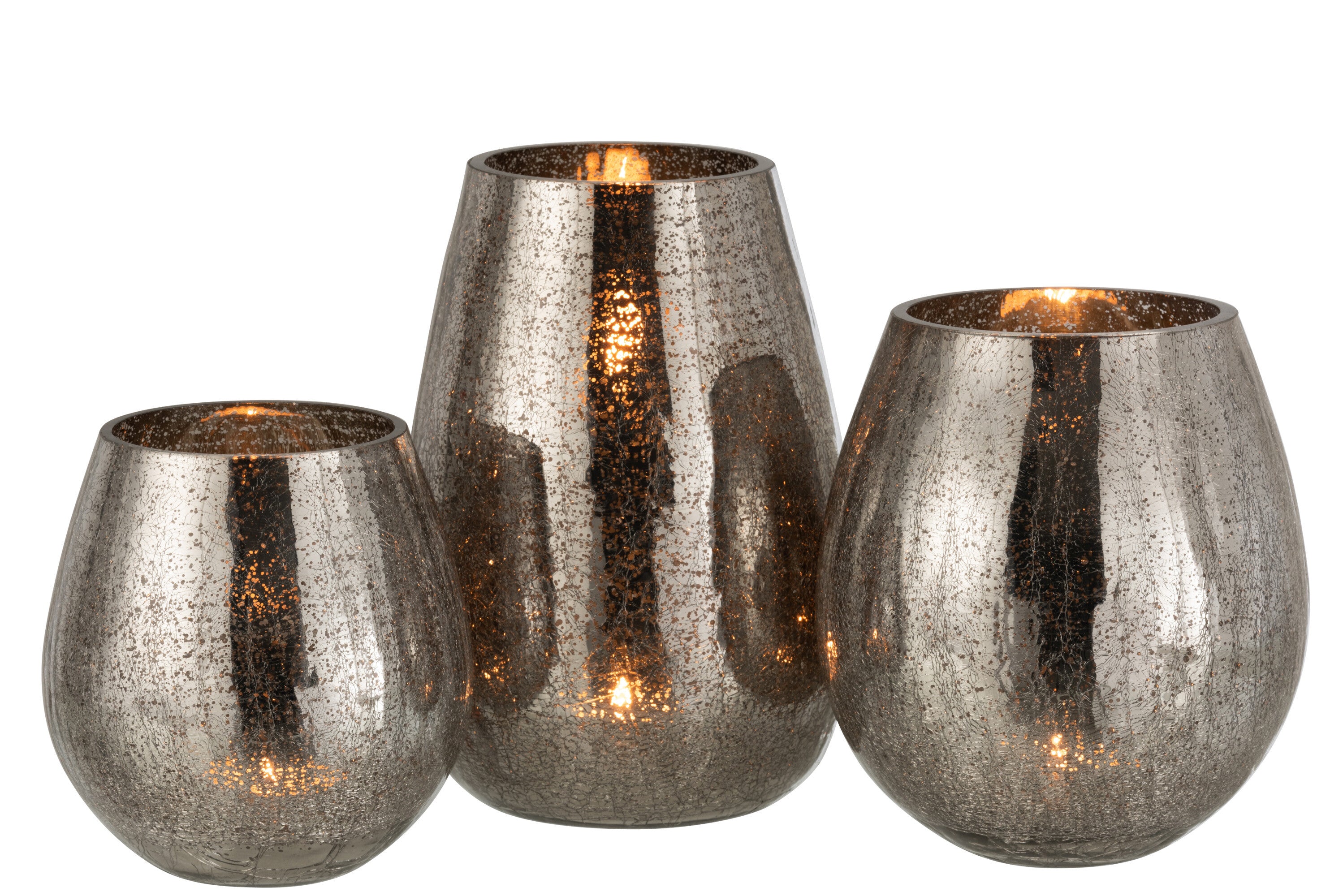 Orkaanlicht Eivormige Craquelure Glazen Grijs Groot