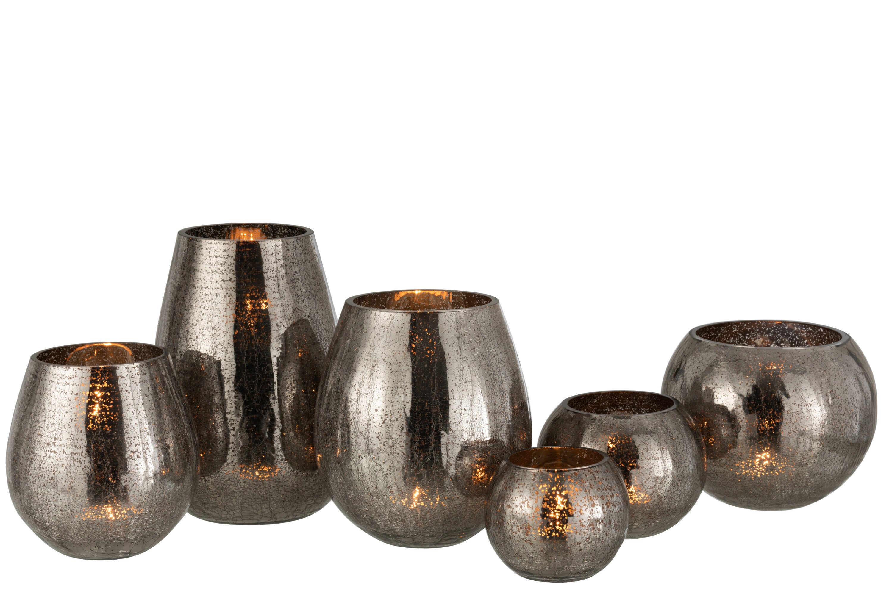 Orkaanlicht Eivormige Craquelure Glazen Grijs Groot