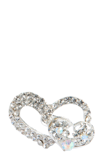 Pin Harten Strass Wit