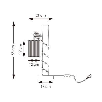 Landelijke tafellamp Maritime - bedlampje - Zwart Touw