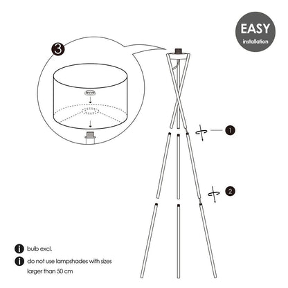 vloerlamp voet Tripod 48/48/149cm - Wit