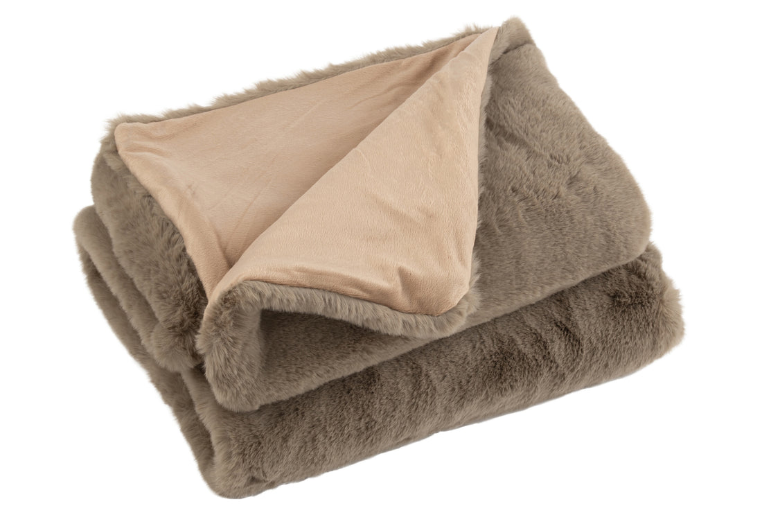 J-Line Plaid Cutie - Fleece Deken – Polyester – 180x130 cm – Muisgrijs