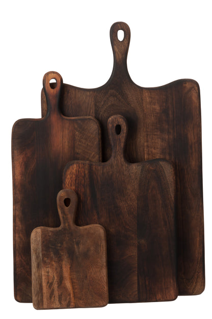 Snijplank Rechthoekig Hout Donkerbruin Extra Groot