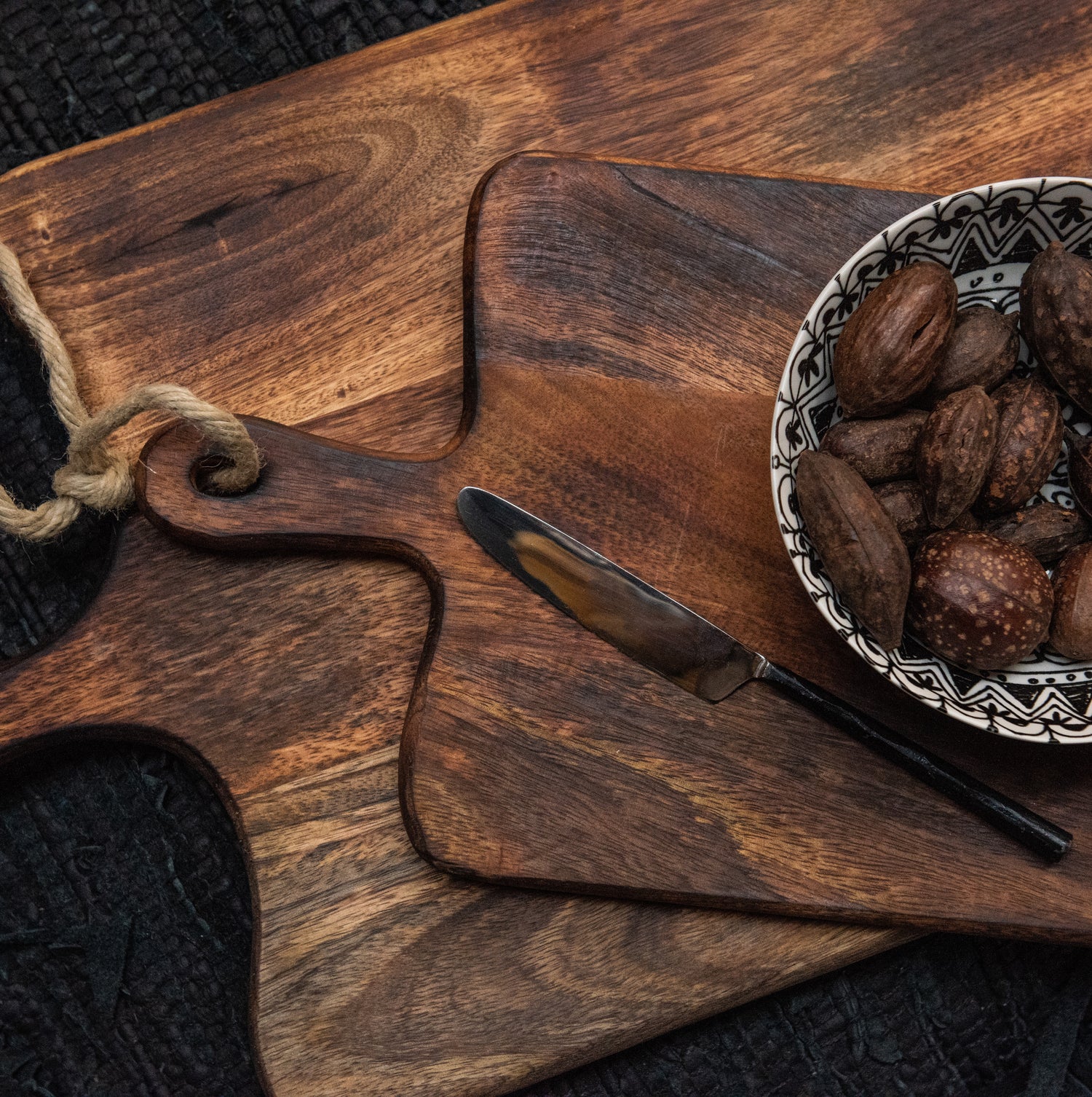 Snijplank Rechthoekig Hout Donkerbruin Extra Groot