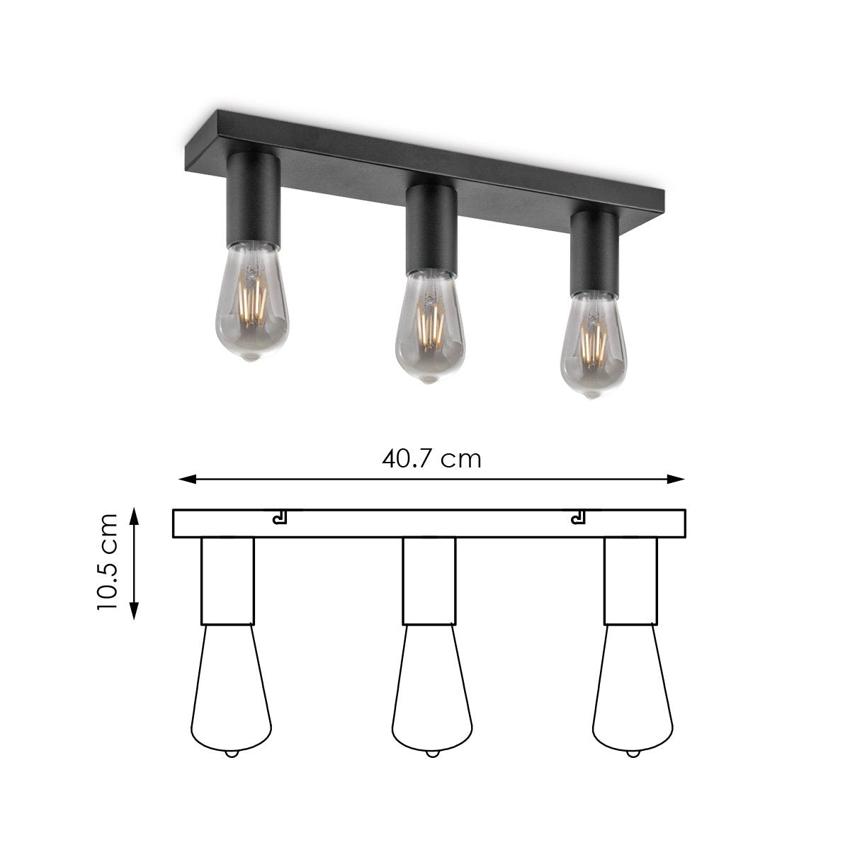 Opbouwspot Nitro 3 - incl. dimbare LED lamp - zwart