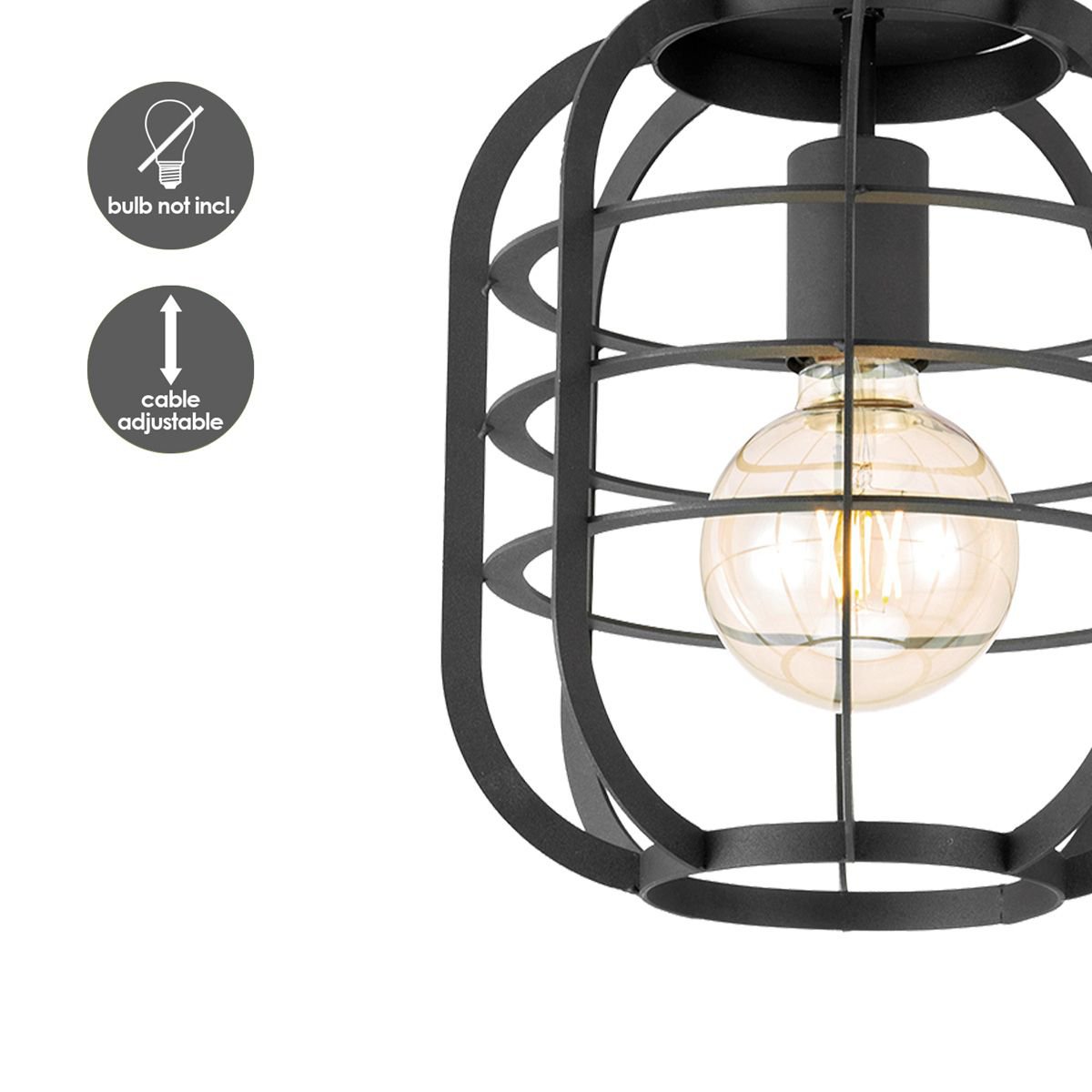 Moderne LED Plafondlamp Nero M - zwart