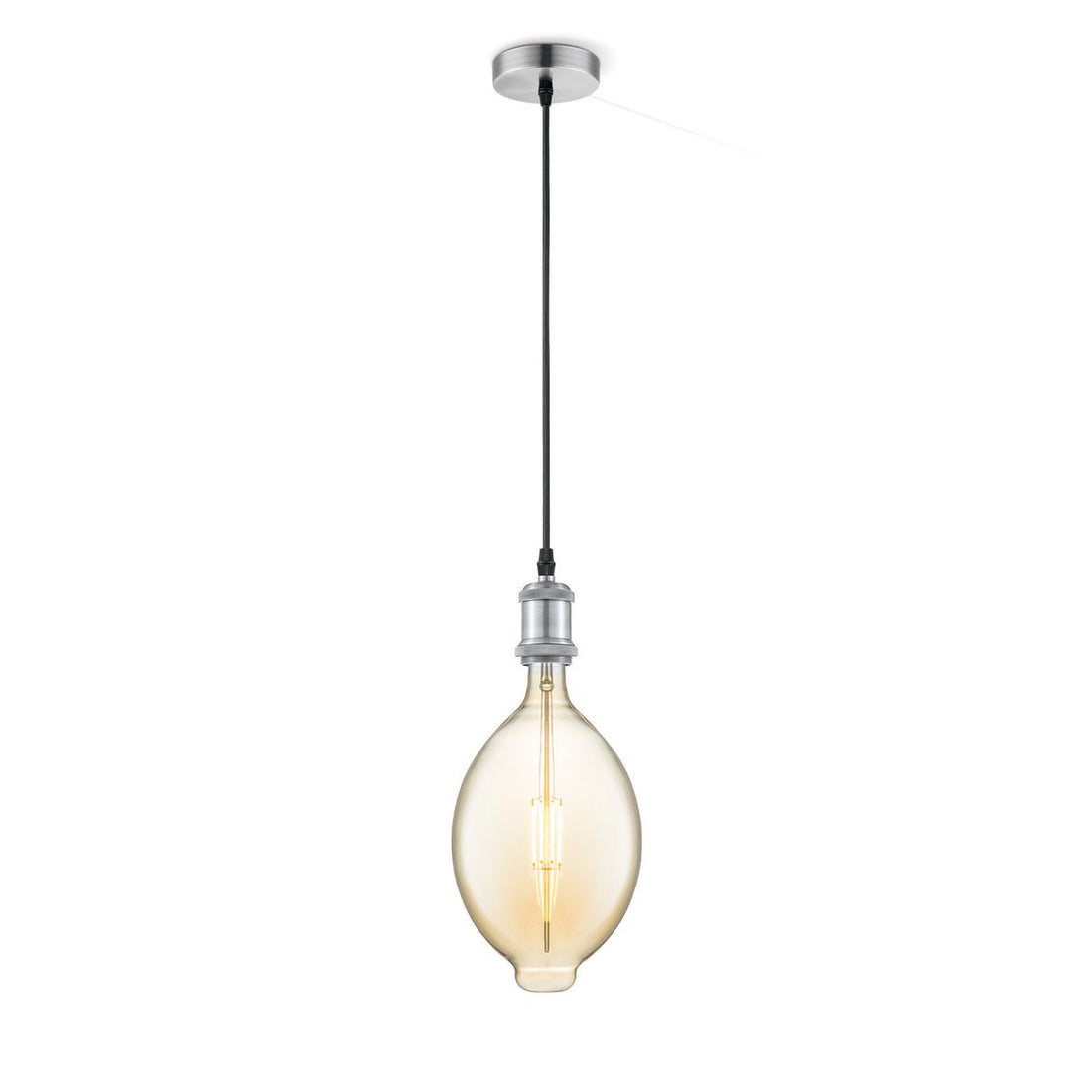 hanglamp chroom vintage Ovaal G125 dimbaar E27 amber