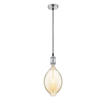 hanglamp chroom vintage Ovaal G125 dimbaar E27 amber