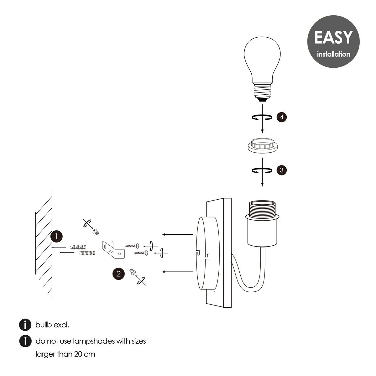 Wandlamp - Beach E27 Lampenkap antraciet 16cm