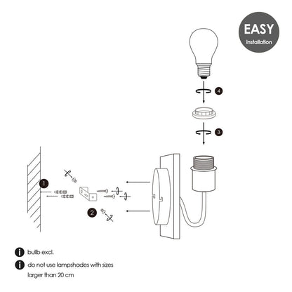 Wandlamp - Beach E27 Lampenkap antraciet 16cm