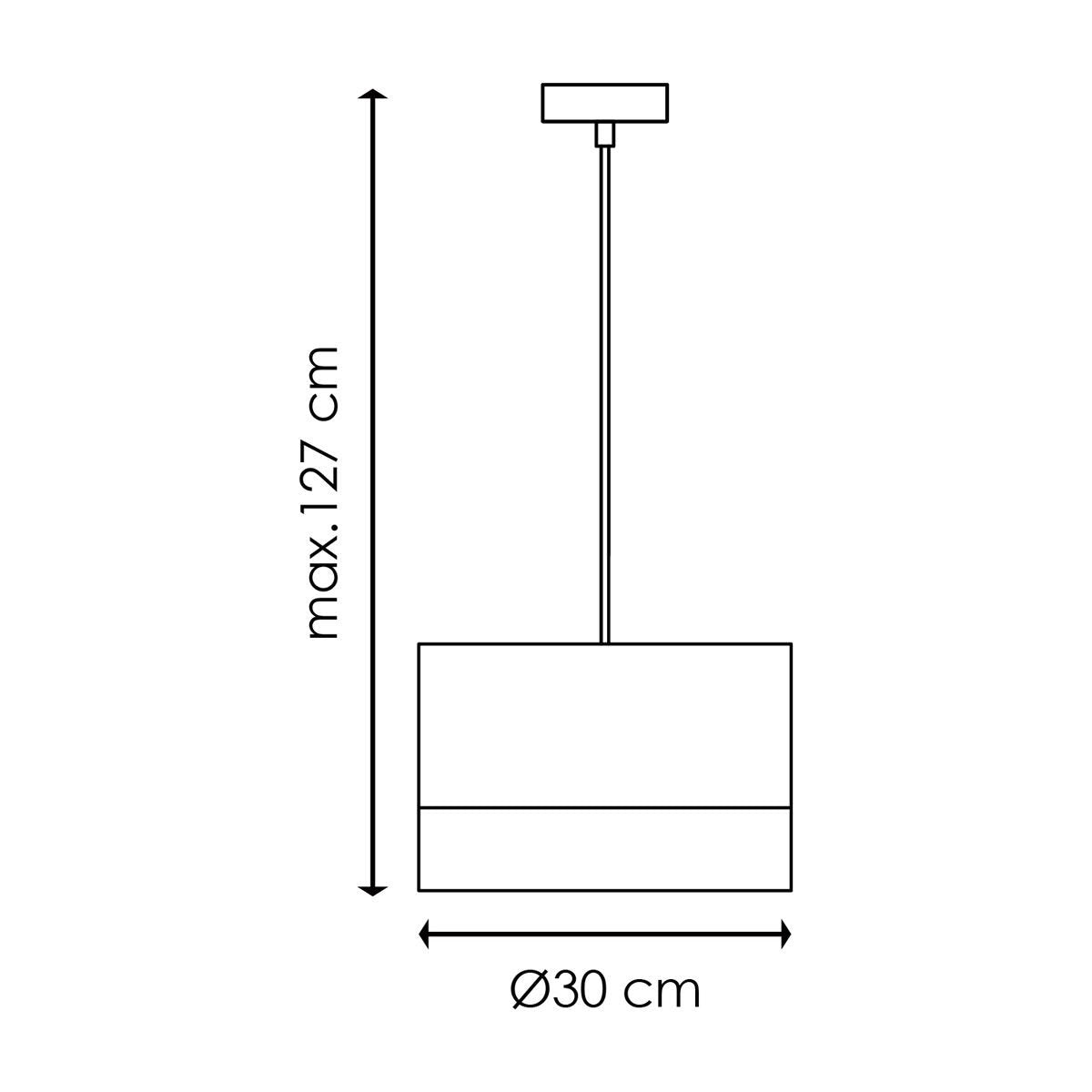 Hanglamp Cane Weave - hout - 30x30x127cm