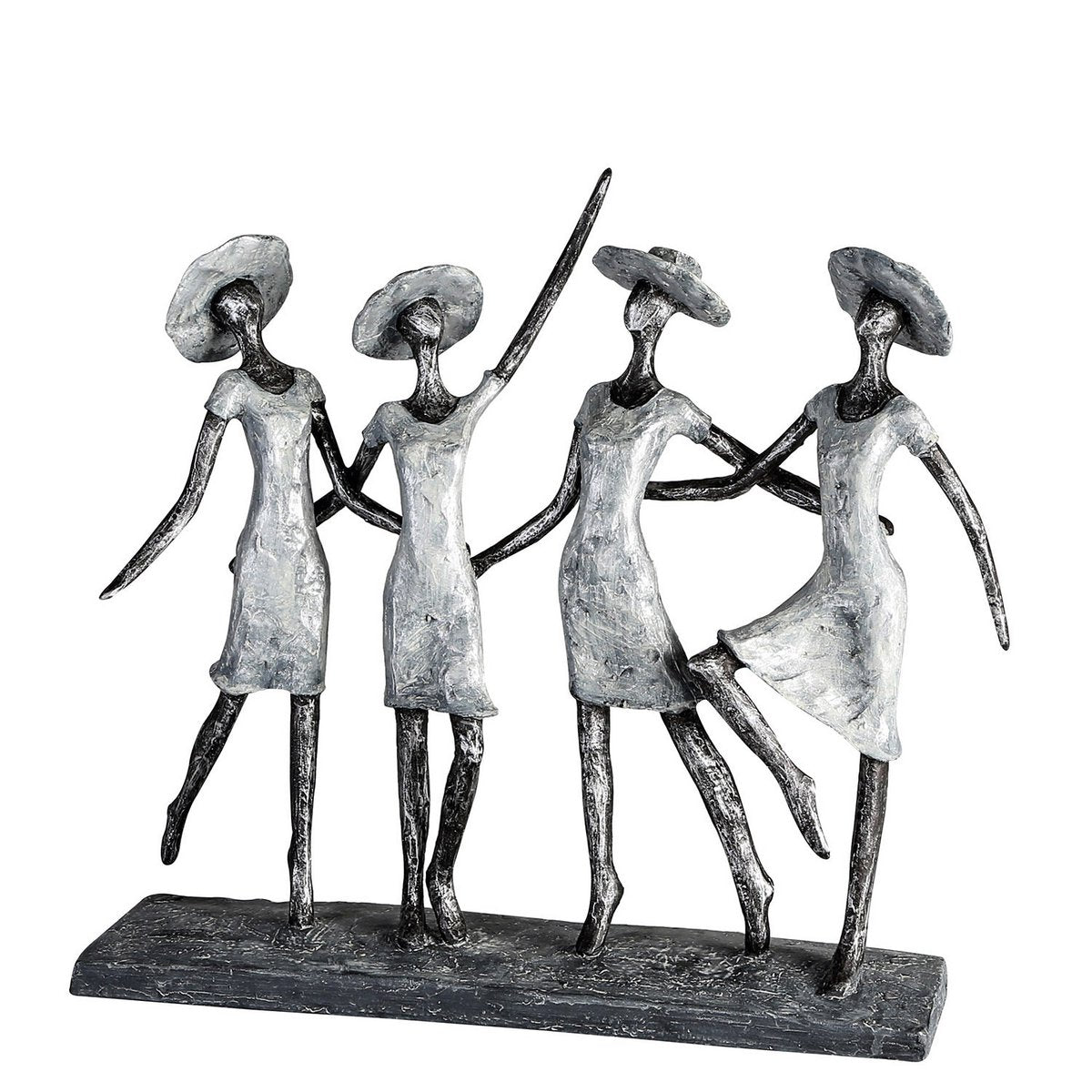 Polysculptuur &quot;4 Dames&quot; antiek zilver