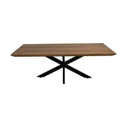 Rechthoekige salontafel Zurich - 130x75x44 - Naturel/zwart - Acacia/metaal
