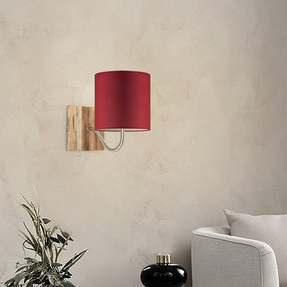 Wandlamp - Drift inclusief Lampenkap E27 rood 16x15cm