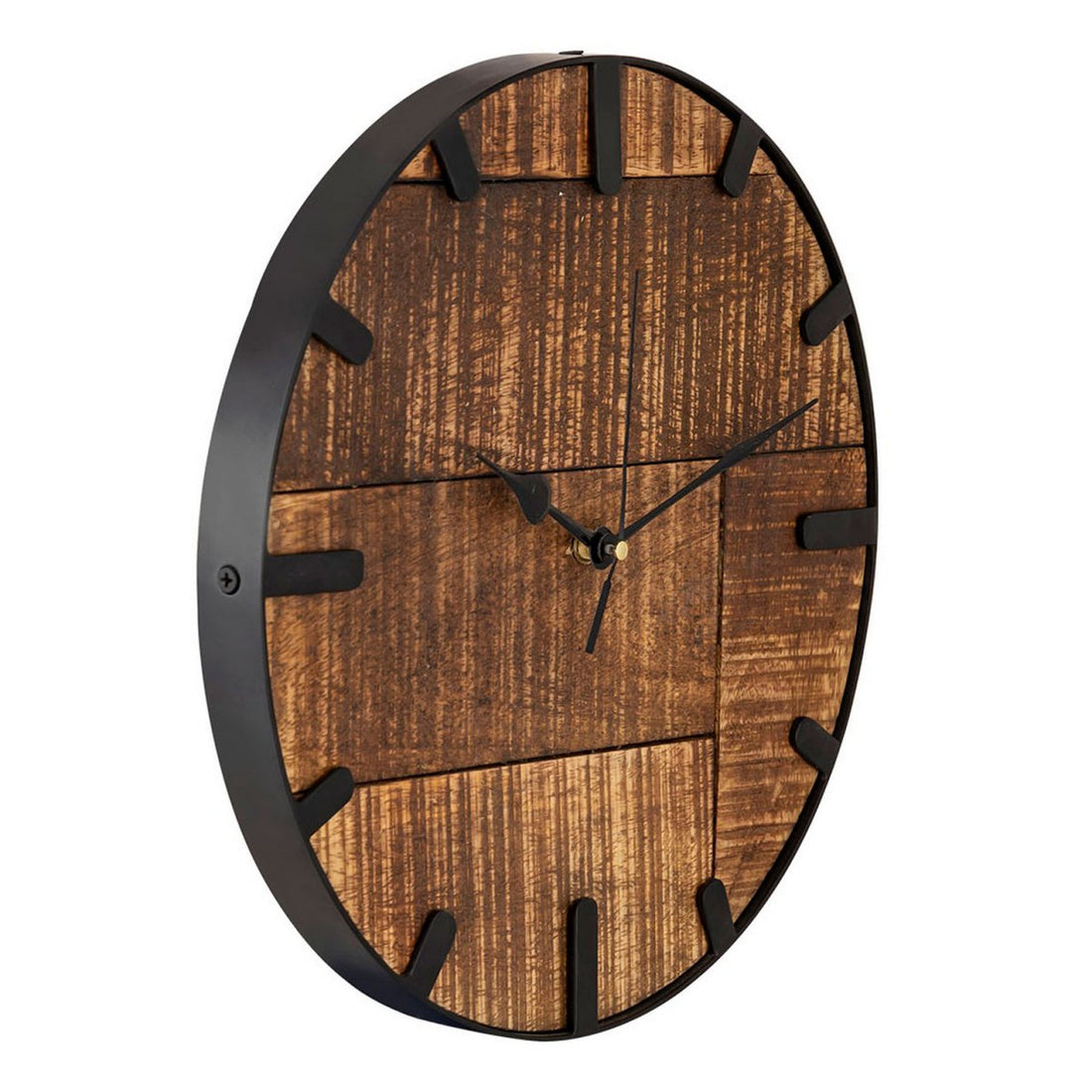 Wandklok hout ø 30 cm woonkamerklok modern rond gemaakt van hout vintage stil gemaakt van mangohout