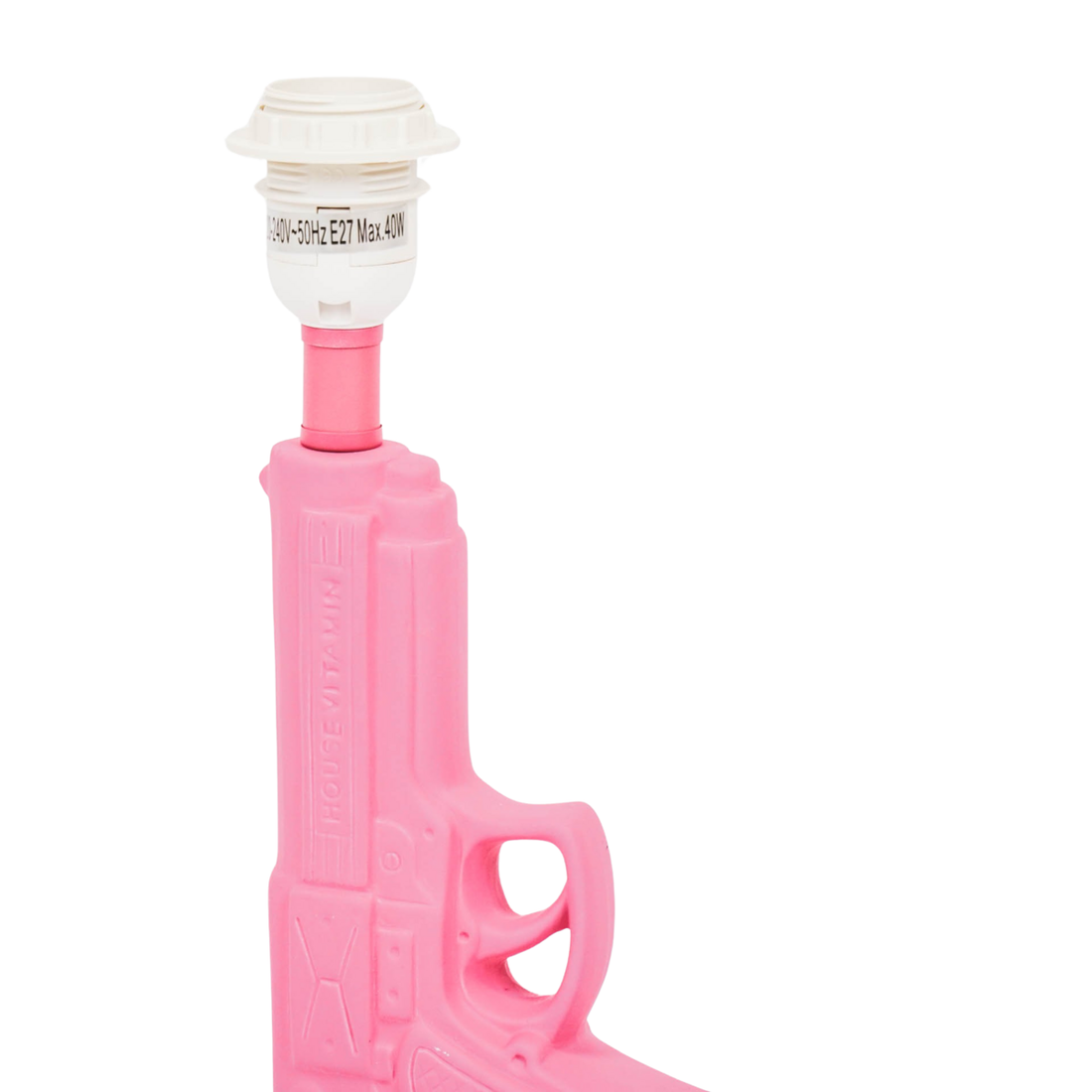 Tafellamp - Gun - Keramiek - Neon Roze - E27 - 15x9x32cm