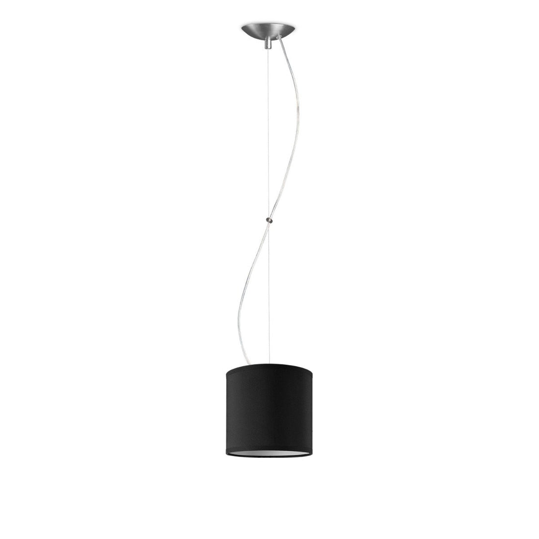 hanglamp Deluxe met lampenkap, E27, zwart, 16cm