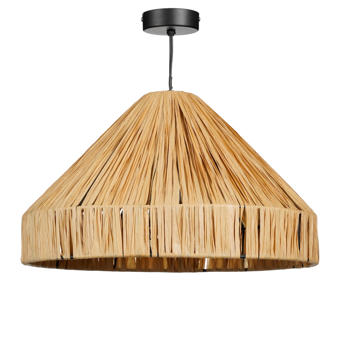 Belvivere Indy Hanglamp - H24 x Ø40 cm - Raffia - Lichtbruin