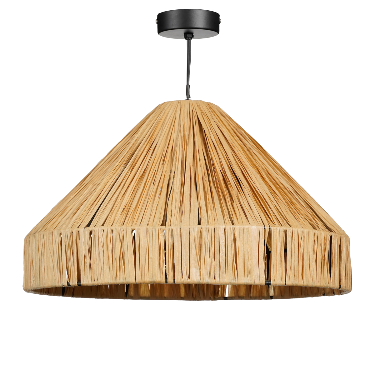 Belvivere Indy Hanglamp - H24 x Ø40 cm - Raffia - Lichtbruin