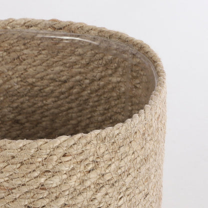 Atlantic Plantenmand - Set van 2 - H20 x Ø20 cm - Jute - Crème