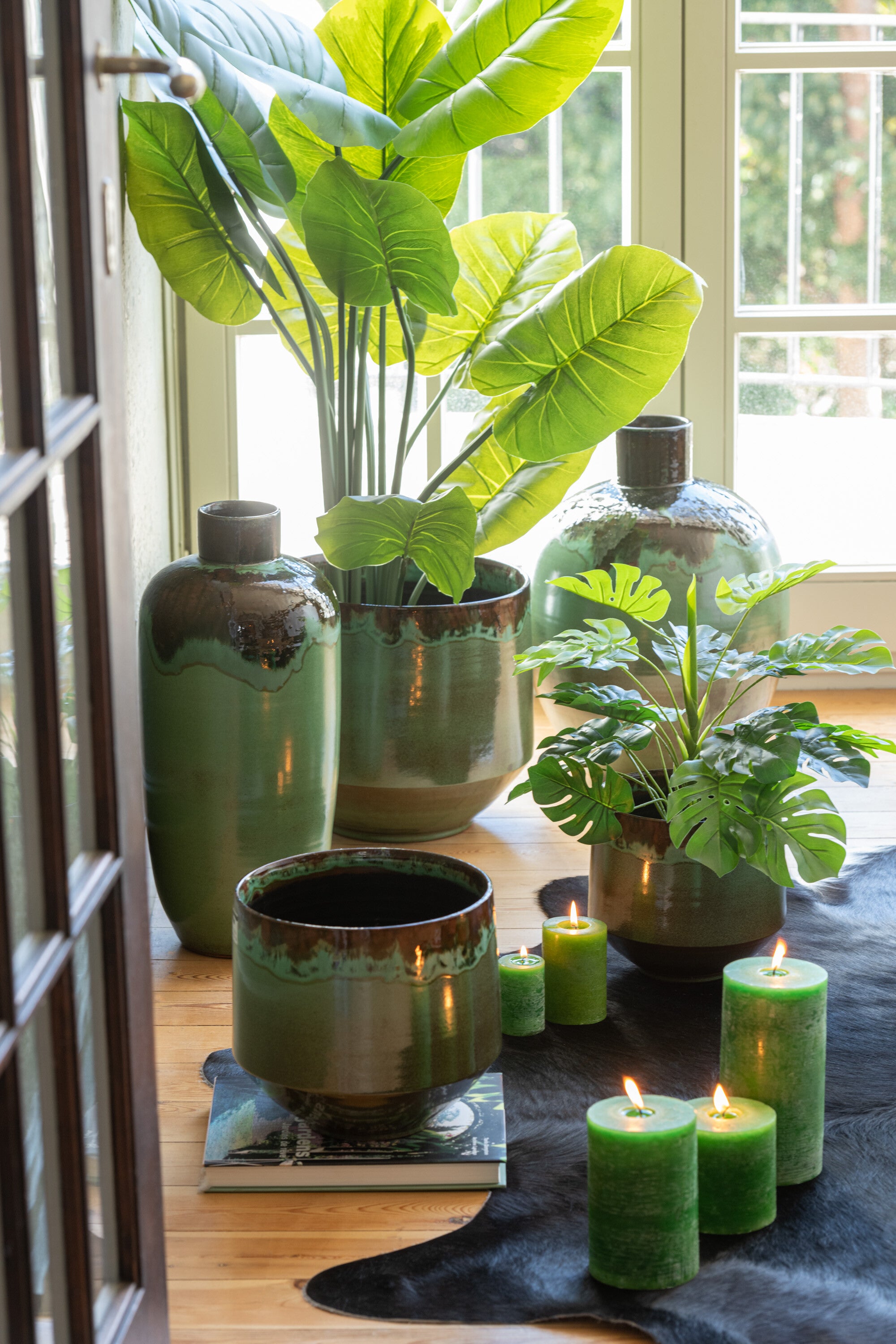 Cilinderkaars Lichtgroen M 42H