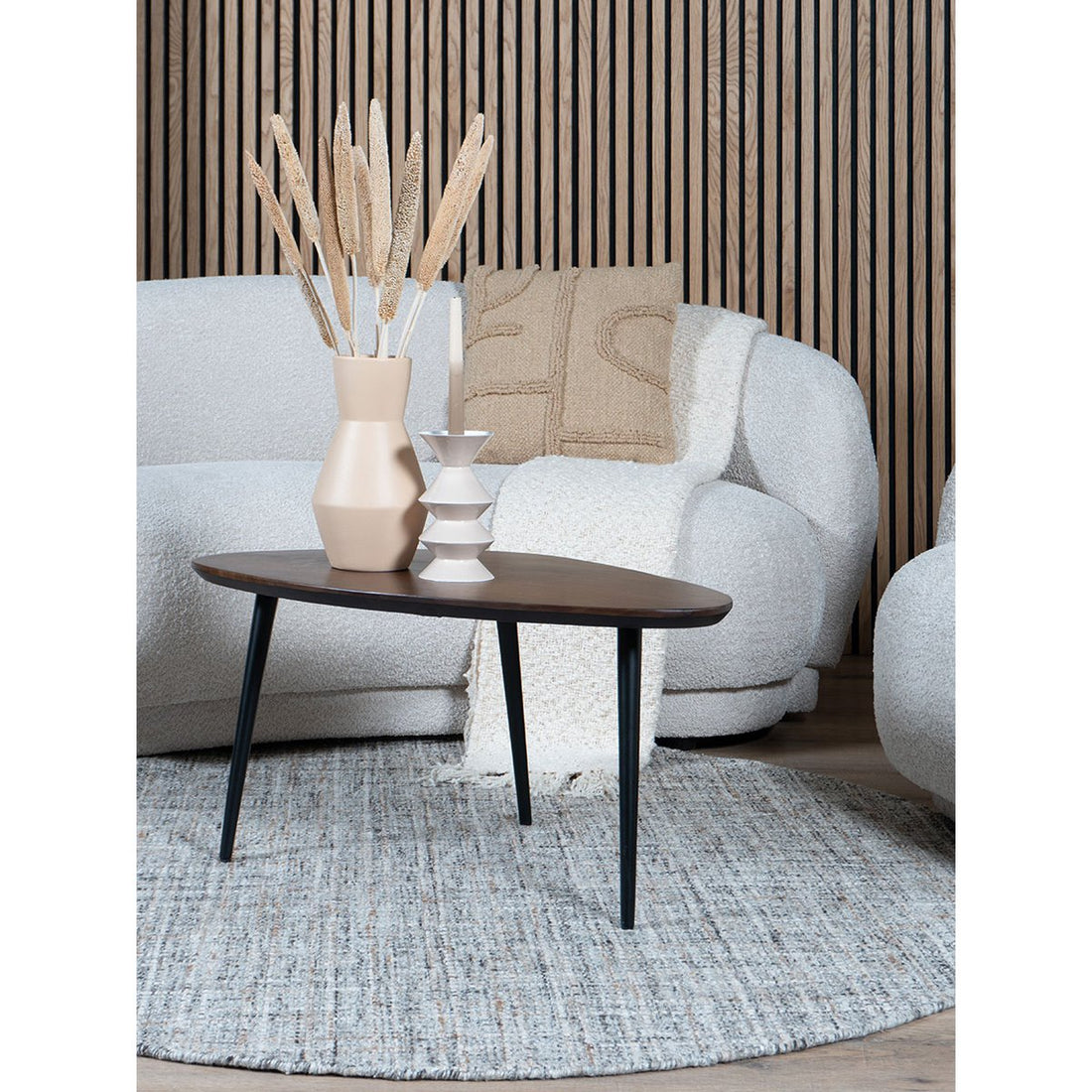 Vloerkleed Cross Grey/Beige – Rond ø160 cm