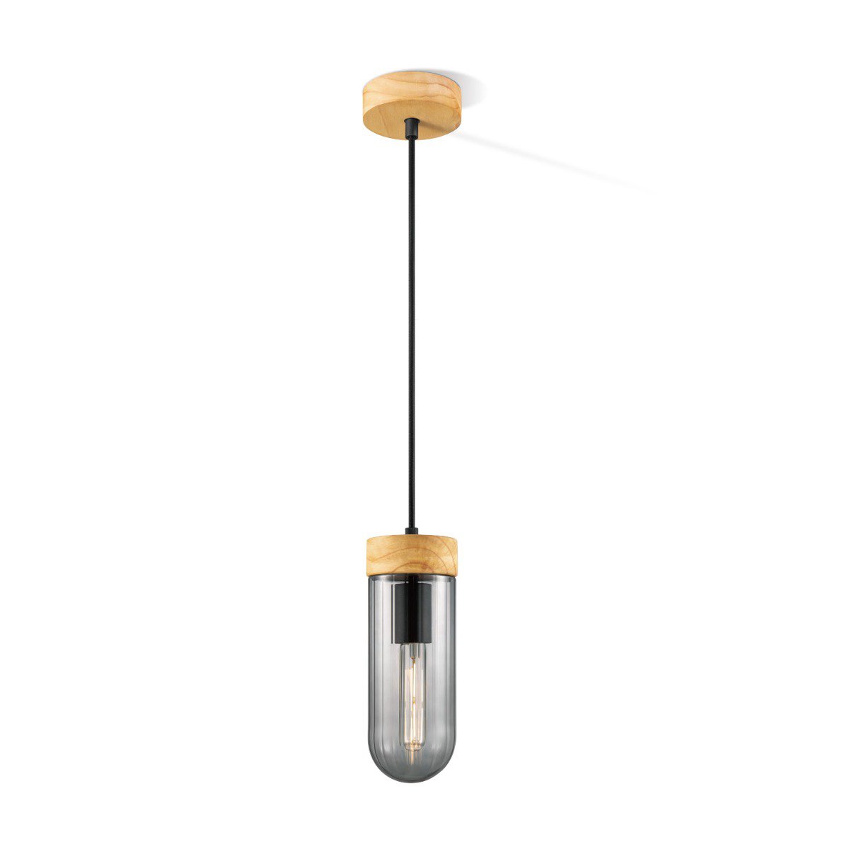 Hanglamp Capri - rook glas - 10x10x132cm