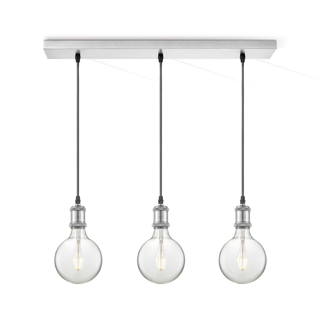 Hanglamp Basic Vintage - Geborsteld staal -66x109x9.5cm