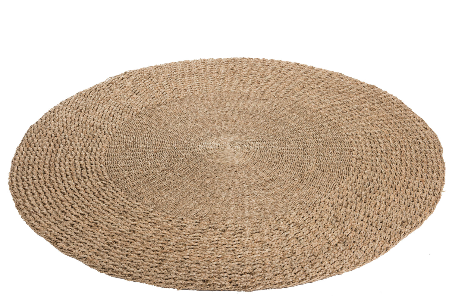 J-Line Tapijt Rond Gevlochten Zeegras Naturel - Vloerkleed 120.00 x 120.00 cm