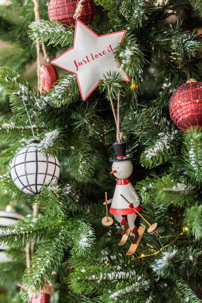 Hanger Kerstman/Rendier/Sneeuwpop Metaal Wit/Rood Assortiment Van 3