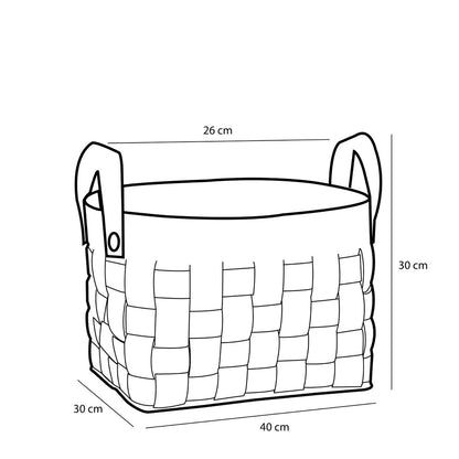 Opbergmand - Set van 3 - L40 x B30 x H30 cm - Kurk/Vilt - Bruin