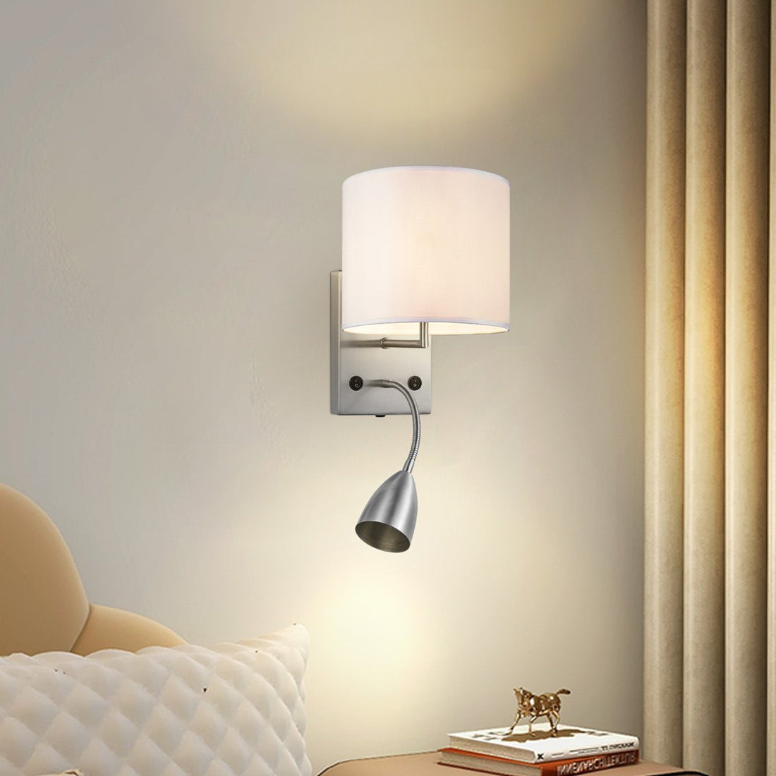 Wandlamp - Leeslamp, LED Leeslamp, E27, wit 20cm