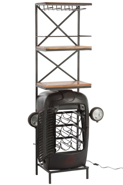 Bar Tractor Voorkant Metaal/Hout Zwart/Natuurlijk