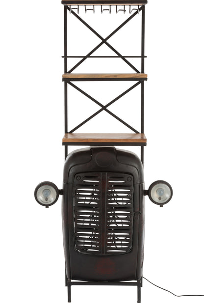 Bar Tractor Voorkant Metaal/Hout Zwart/Natuurlijk