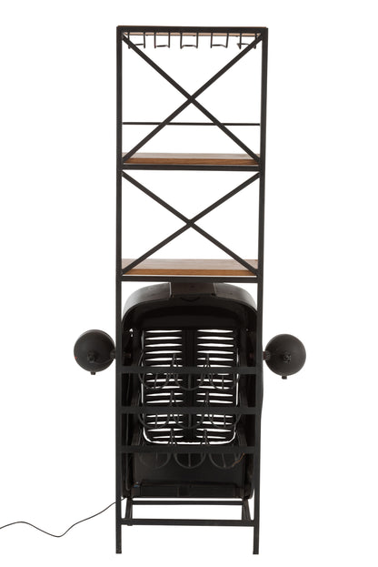 Bar Tractor Voorkant Metaal/Hout Zwart/Natuurlijk