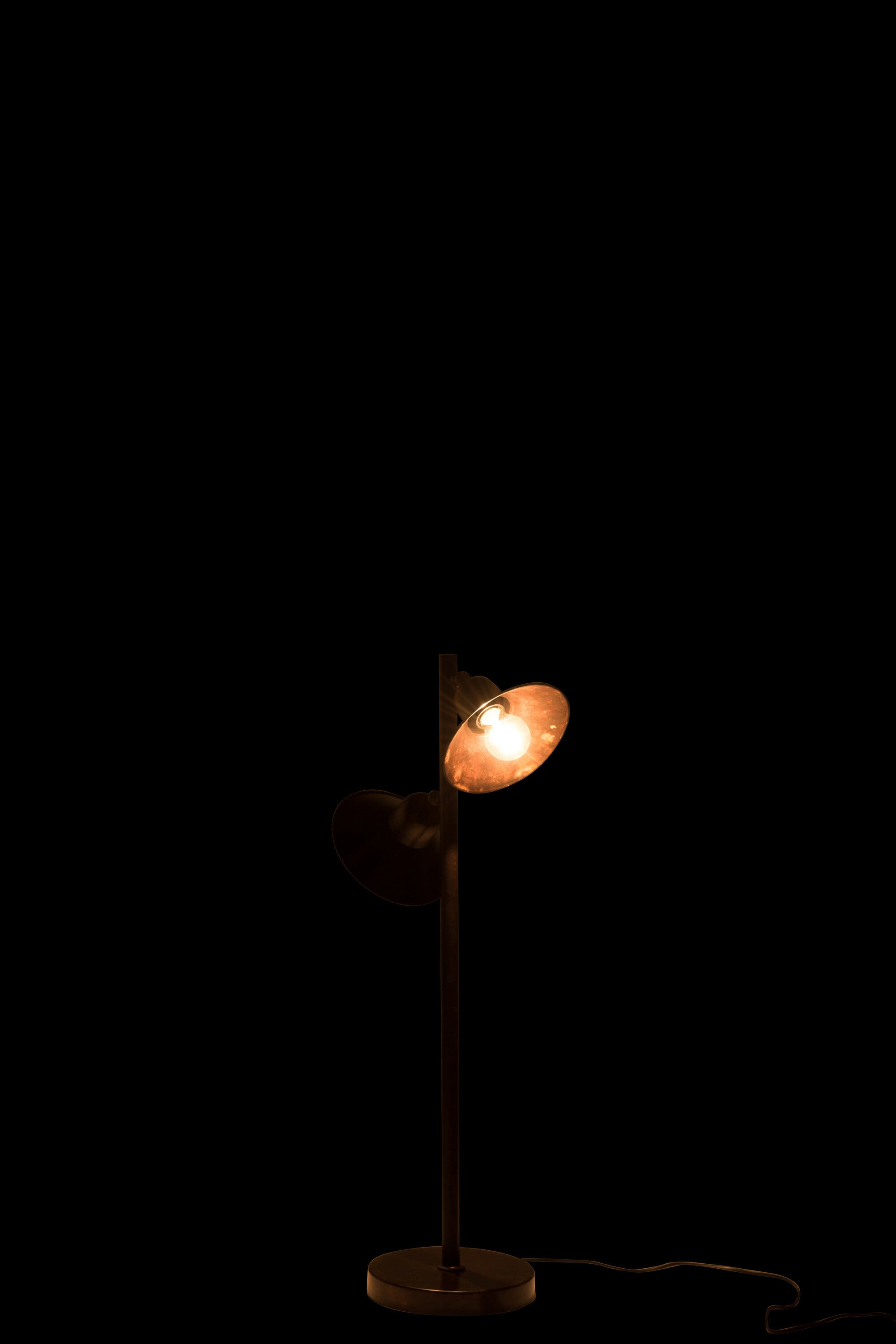 J-Line Lamp Staand 2Lampen Ijzer Donker Bruin