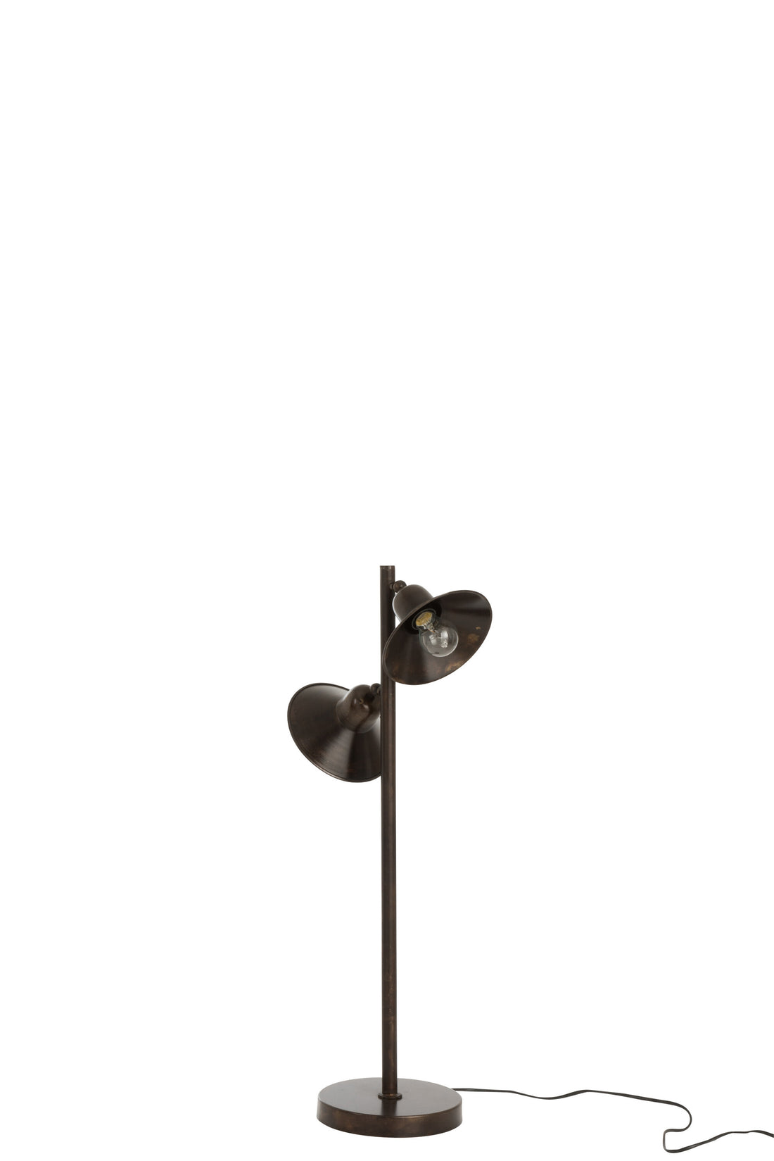 J-Line Lamp Staand 2Lampen Ijzer Donker Bruin