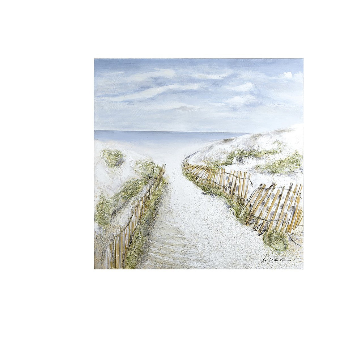 Houten/linnen schilderij &quot;Dune Idyll&quot; pad