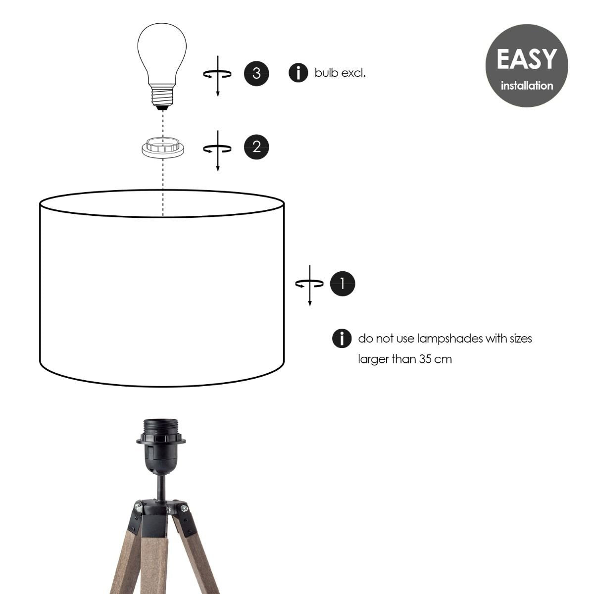 tafellamp voet Dia 23/23/39cm - Bruin