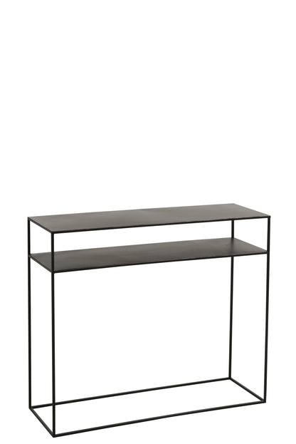 Console Rechthoekig 2 Planken Metaal Zwart