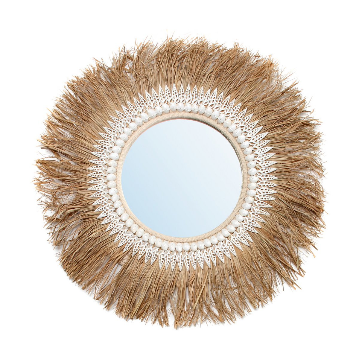 The Raffia Ginger Mirror - Naturel