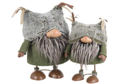 J-Line Kabouter Textiel Groen/Bruin Large