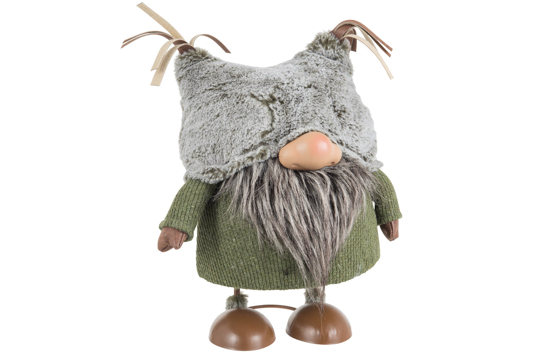 J-Line Kabouter Textiel Groen/Bruin Large