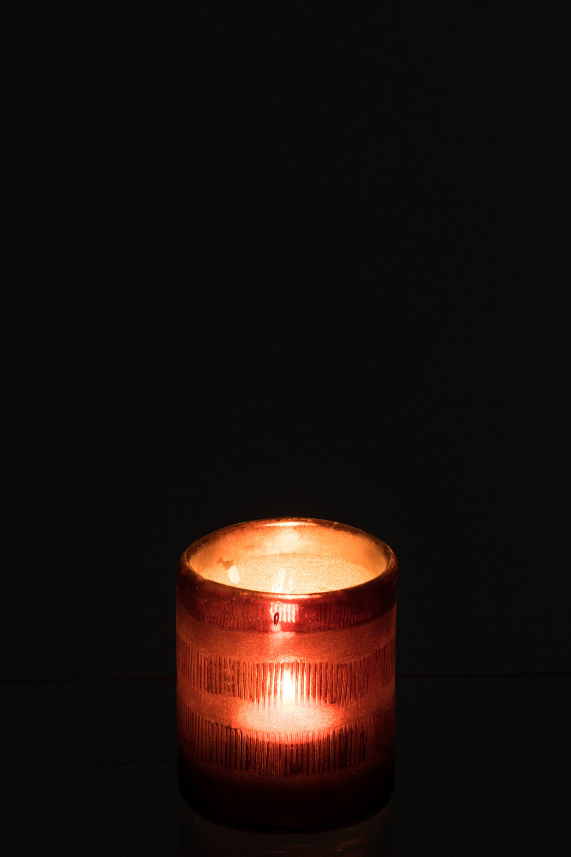 J-Line lantaarn Cilinder Glas Bruin Small