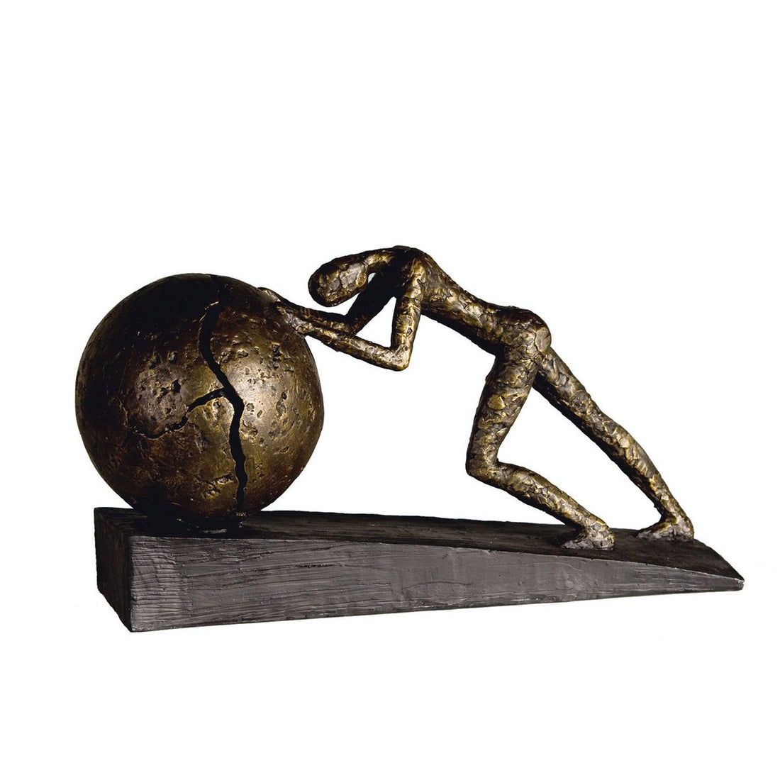 Polysculptuur &quot;Heavy Ball&quot; bronskleurig H21,5cm