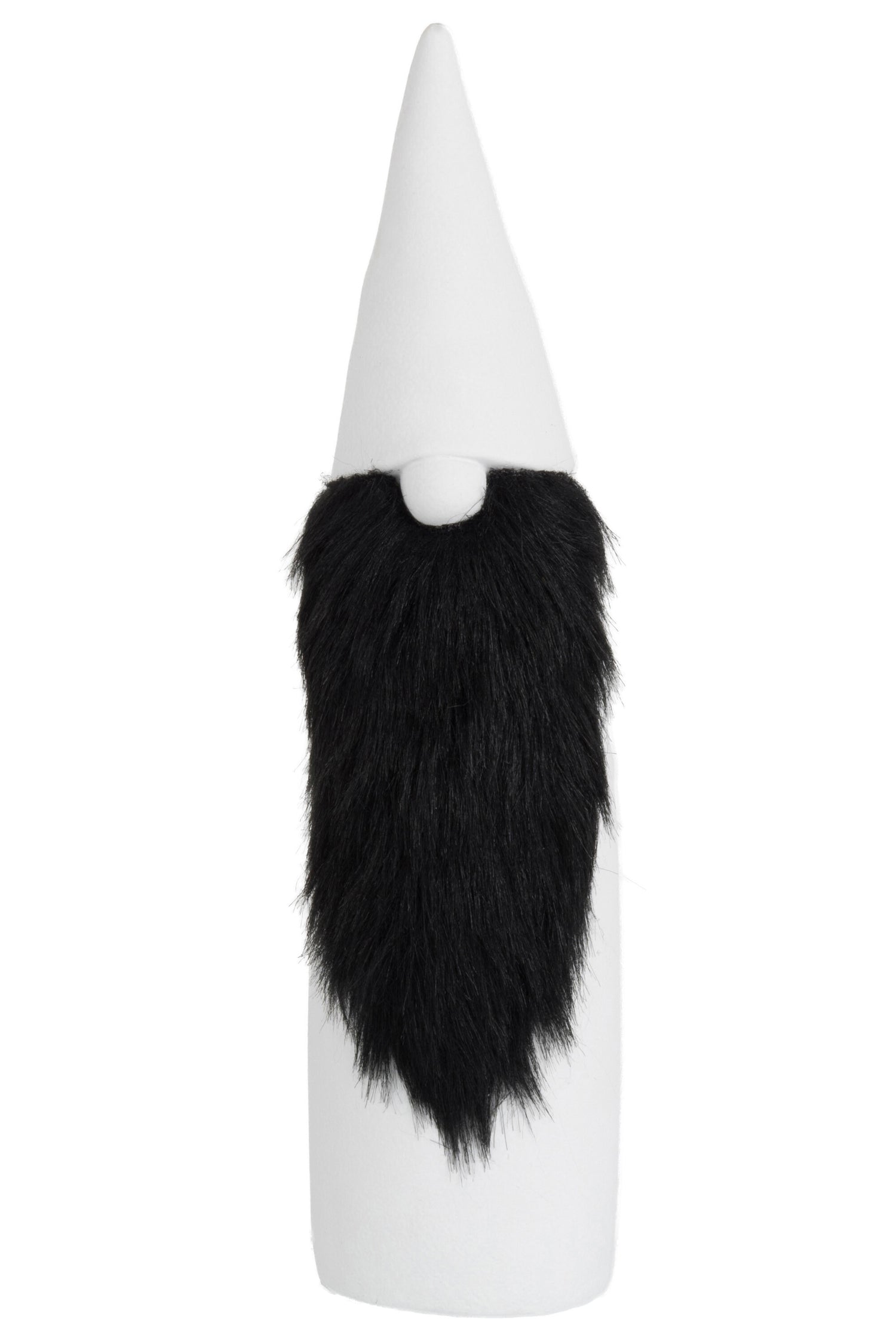 Kerstman Keramiek/Nepbont Zwart/Wit Groot