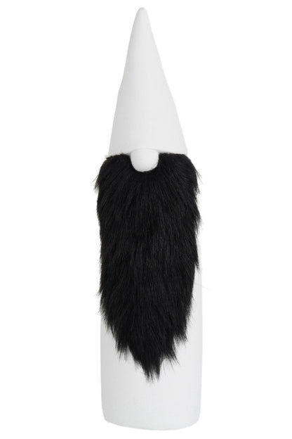 Kerstman Keramiek/Nepbont Zwart/Wit Groot